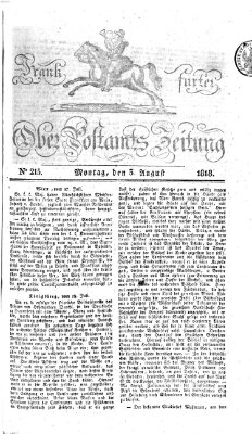 Frankfurter Ober-Post-Amts-Zeitung Montag 3. August 1818