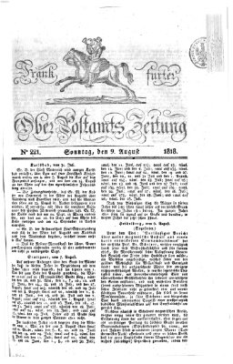 Frankfurter Ober-Post-Amts-Zeitung Sonntag 9. August 1818