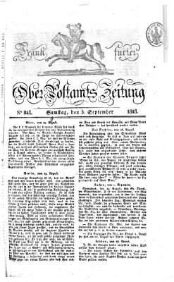 Frankfurter Ober-Post-Amts-Zeitung Samstag 5. September 1818