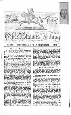 Frankfurter Ober-Post-Amts-Zeitung Thursday 10. September 1818