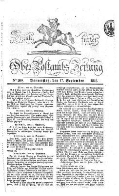 Frankfurter Ober-Post-Amts-Zeitung Donnerstag 17. September 1818