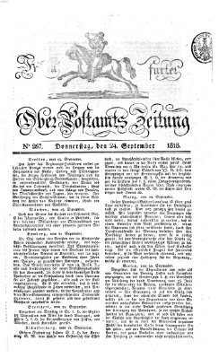 Frankfurter Ober-Post-Amts-Zeitung Donnerstag 24. September 1818