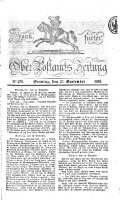 Frankfurter Ober-Post-Amts-Zeitung Sonntag 27. September 1818