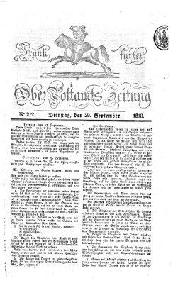 Frankfurter Ober-Post-Amts-Zeitung Dienstag 29. September 1818