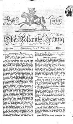 Frankfurter Ober-Post-Amts-Zeitung Mittwoch 7. Oktober 1818