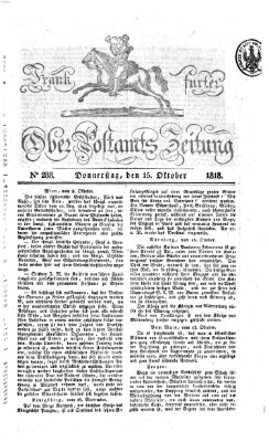 Frankfurter Ober-Post-Amts-Zeitung Donnerstag 15. Oktober 1818