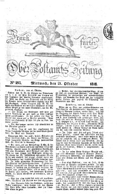 Frankfurter Ober-Post-Amts-Zeitung Mittwoch 21. Oktober 1818