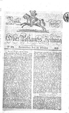 Frankfurter Ober-Post-Amts-Zeitung Donnerstag 22. Oktober 1818