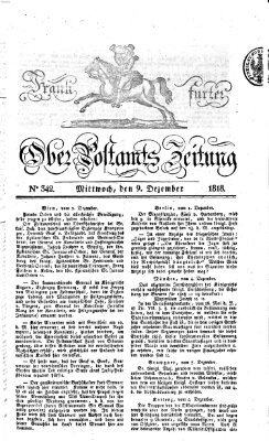 Frankfurter Ober-Post-Amts-Zeitung Mittwoch 9. Dezember 1818