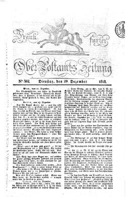 Frankfurter Ober-Post-Amts-Zeitung Dienstag 29. Dezember 1818