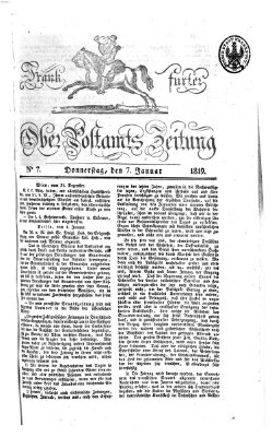 Frankfurter Ober-Post-Amts-Zeitung Donnerstag 7. Januar 1819