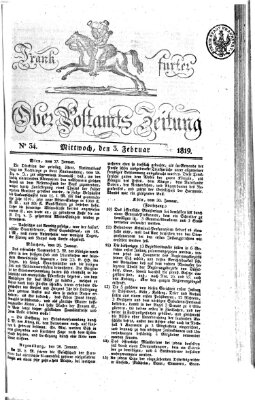 Frankfurter Ober-Post-Amts-Zeitung Mittwoch 3. Februar 1819