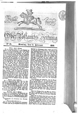 Frankfurter Ober-Post-Amts-Zeitung Montag 15. Februar 1819