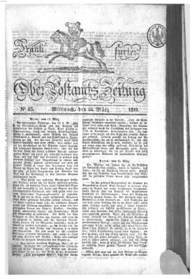 Frankfurter Ober-Post-Amts-Zeitung Mittwoch 24. März 1819