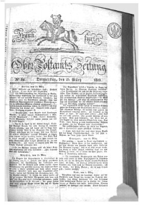 Frankfurter Ober-Post-Amts-Zeitung Donnerstag 25. März 1819