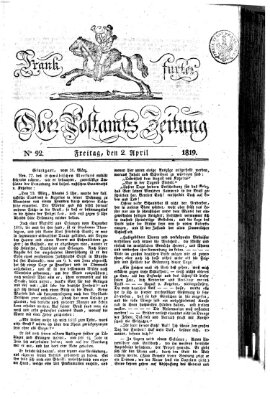 Frankfurter Ober-Post-Amts-Zeitung Freitag 2. April 1819