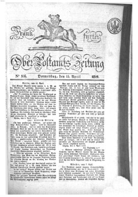 Frankfurter Ober-Post-Amts-Zeitung Donnerstag 15. April 1819