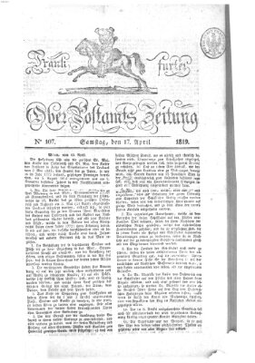 Frankfurter Ober-Post-Amts-Zeitung Samstag 17. April 1819