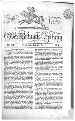 Frankfurter Ober-Post-Amts-Zeitung Samstag 24. April 1819