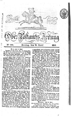 Frankfurter Ober-Post-Amts-Zeitung Freitag 30. April 1819