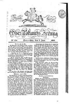 Frankfurter Ober-Post-Amts-Zeitung Donnerstag 3. Juni 1819