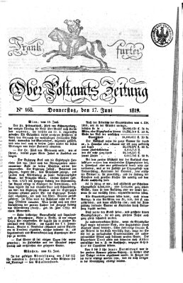 Frankfurter Ober-Post-Amts-Zeitung Donnerstag 17. Juni 1819