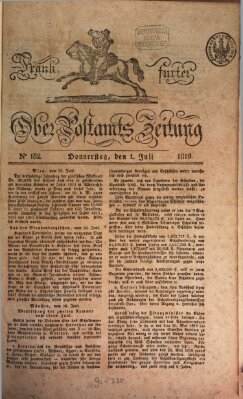 Frankfurter Ober-Post-Amts-Zeitung Donnerstag 1. Juli 1819