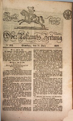 Frankfurter Ober-Post-Amts-Zeitung Samstag 31. Juli 1819