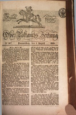 Frankfurter Ober-Post-Amts-Zeitung Donnerstag 5. August 1819