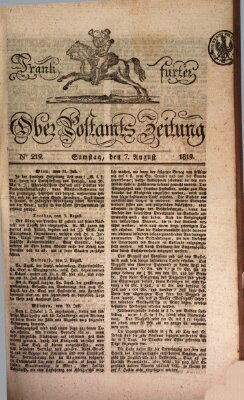 Frankfurter Ober-Post-Amts-Zeitung Samstag 7. August 1819