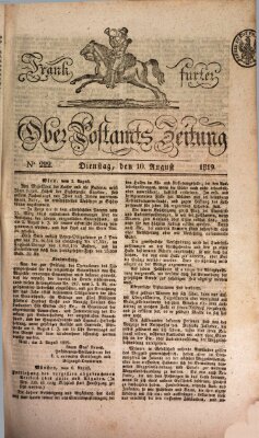 Frankfurter Ober-Post-Amts-Zeitung Dienstag 10. August 1819