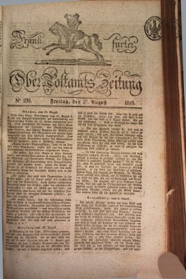 Frankfurter Ober-Post-Amts-Zeitung Freitag 27. August 1819