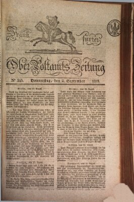 Frankfurter Ober-Post-Amts-Zeitung Donnerstag 2. September 1819