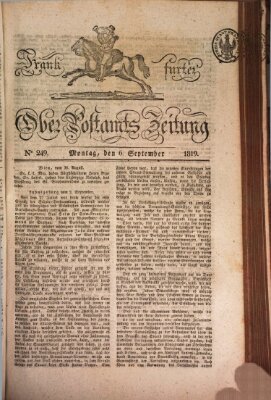 Frankfurter Ober-Post-Amts-Zeitung Montag 6. September 1819