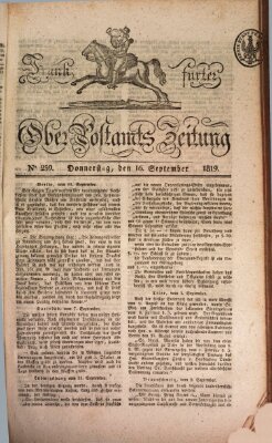 Frankfurter Ober-Post-Amts-Zeitung Donnerstag 16. September 1819