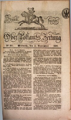 Frankfurter Ober-Post-Amts-Zeitung Mittwoch 22. September 1819