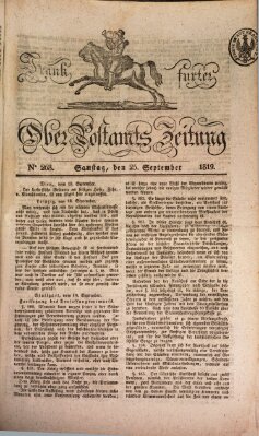 Frankfurter Ober-Post-Amts-Zeitung Samstag 25. September 1819