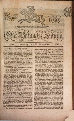 Frankfurter Ober-Post-Amts-Zeitung Montag 27. September 1819