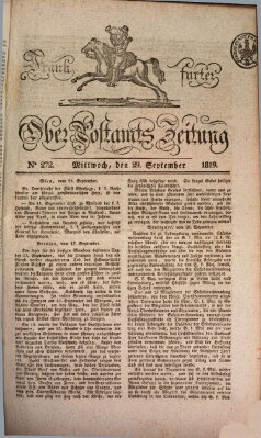 Frankfurter Ober-Post-Amts-Zeitung Mittwoch 29. September 1819
