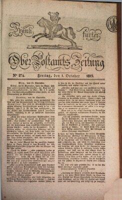 Frankfurter Ober-Post-Amts-Zeitung Freitag 1. Oktober 1819