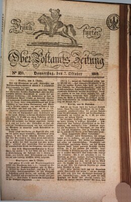 Frankfurter Ober-Post-Amts-Zeitung Donnerstag 7. Oktober 1819