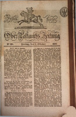 Frankfurter Ober-Post-Amts-Zeitung Freitag 8. Oktober 1819