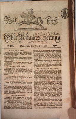 Frankfurter Ober-Post-Amts-Zeitung Sonntag 17. Oktober 1819