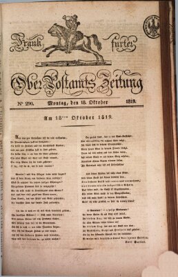 Frankfurter Ober-Post-Amts-Zeitung Montag 18. Oktober 1819