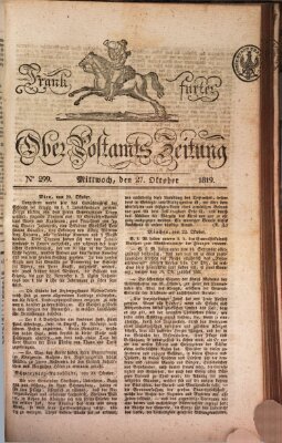 Frankfurter Ober-Post-Amts-Zeitung Mittwoch 27. Oktober 1819