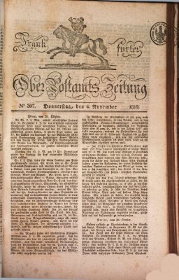 Frankfurter Ober-Post-Amts-Zeitung Donnerstag 4. November 1819