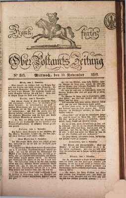 Frankfurter Ober-Post-Amts-Zeitung Mittwoch 10. November 1819