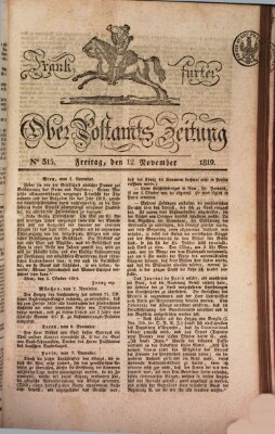 Frankfurter Ober-Post-Amts-Zeitung Freitag 12. November 1819