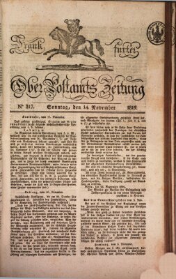 Frankfurter Ober-Post-Amts-Zeitung Sonntag 14. November 1819