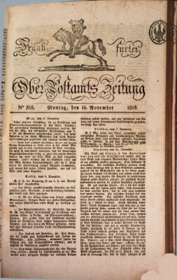 Frankfurter Ober-Post-Amts-Zeitung Montag 15. November 1819